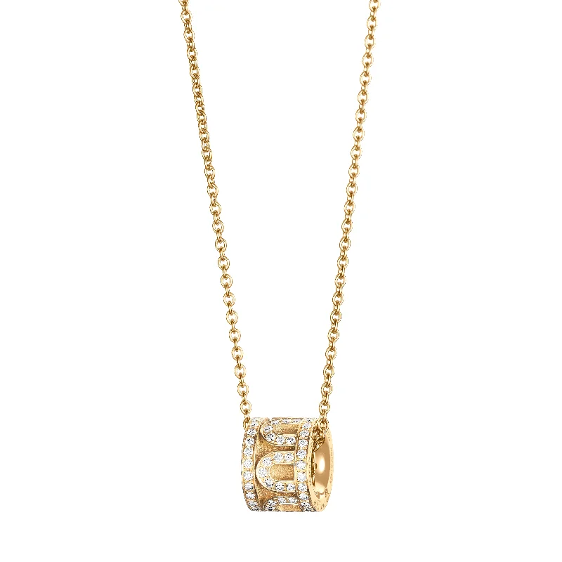 chunky necklaces for women -L'Arc de DAVIDOR Bead, 18k Yellow Gold with Satin Finish and Palais Diamonds