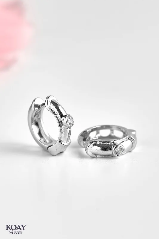 adjustable earrings for women -Zircon Hoop (017) Earring