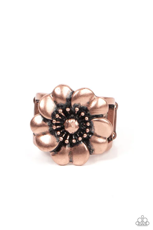 diamond rings for brides -Floral Farmstead Copper Ring