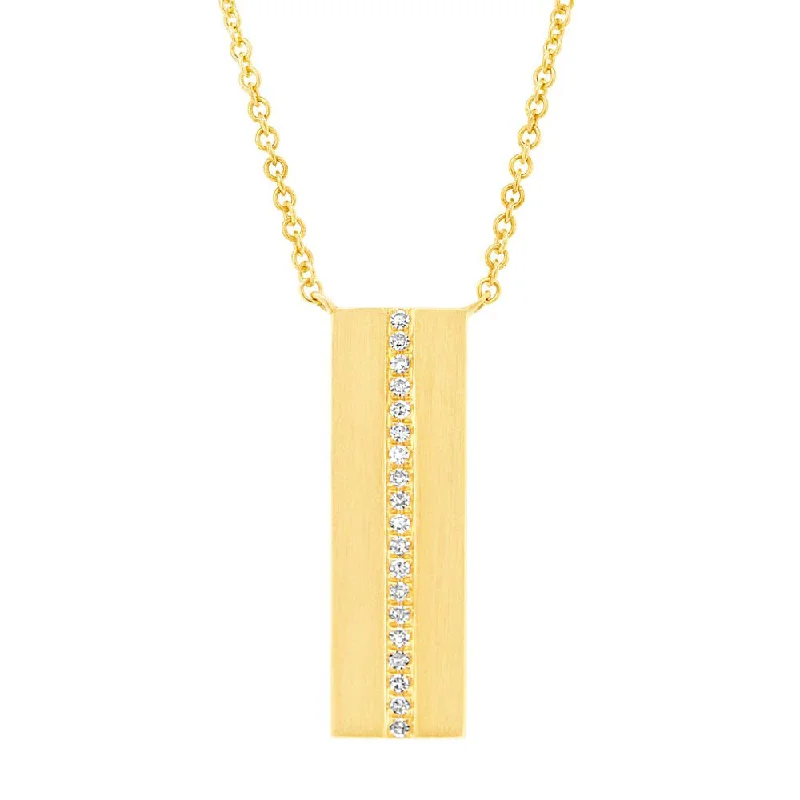 long pendant necklaces for women -Diamond Bar Necklace