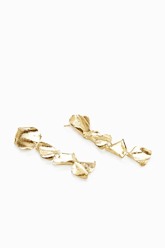 geometric earrings for women -Veil Earrings | Gold