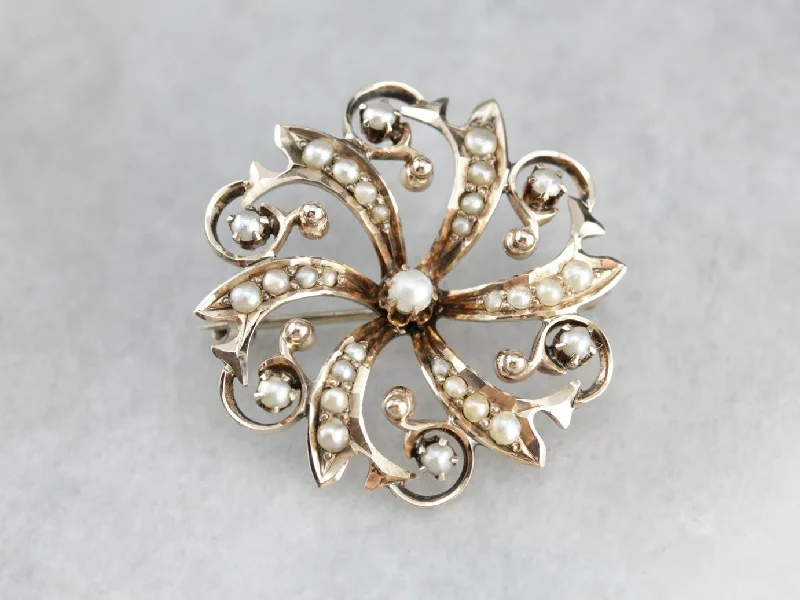 Victorian Pearl Brooch or Pendant