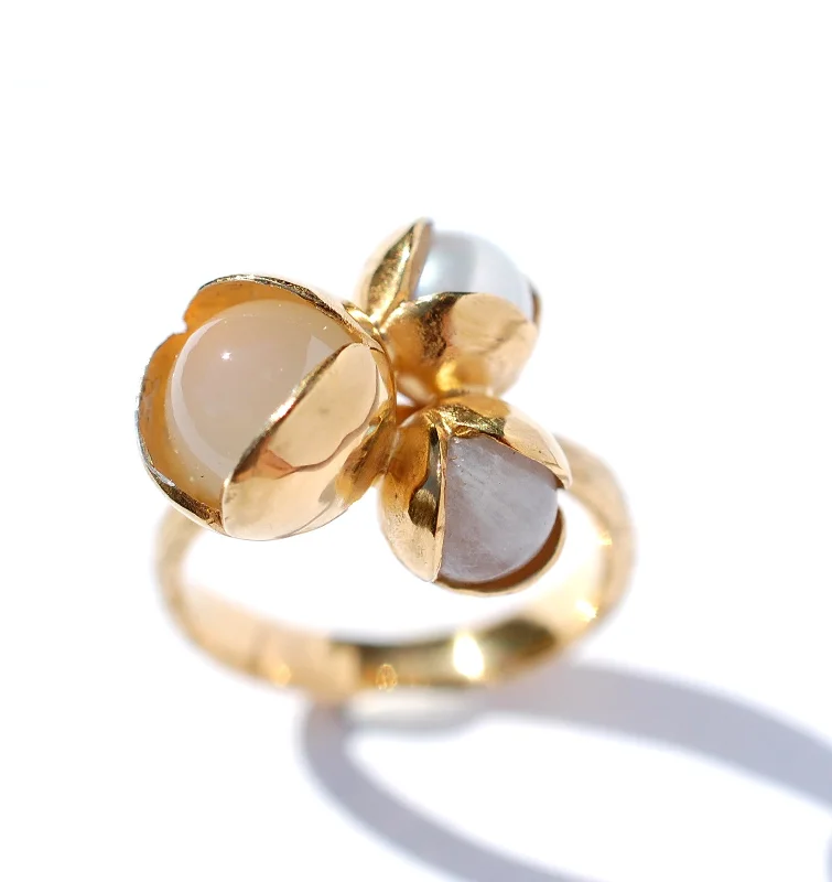 unique engagement rings -01. Triple Bud Floret Large Ring