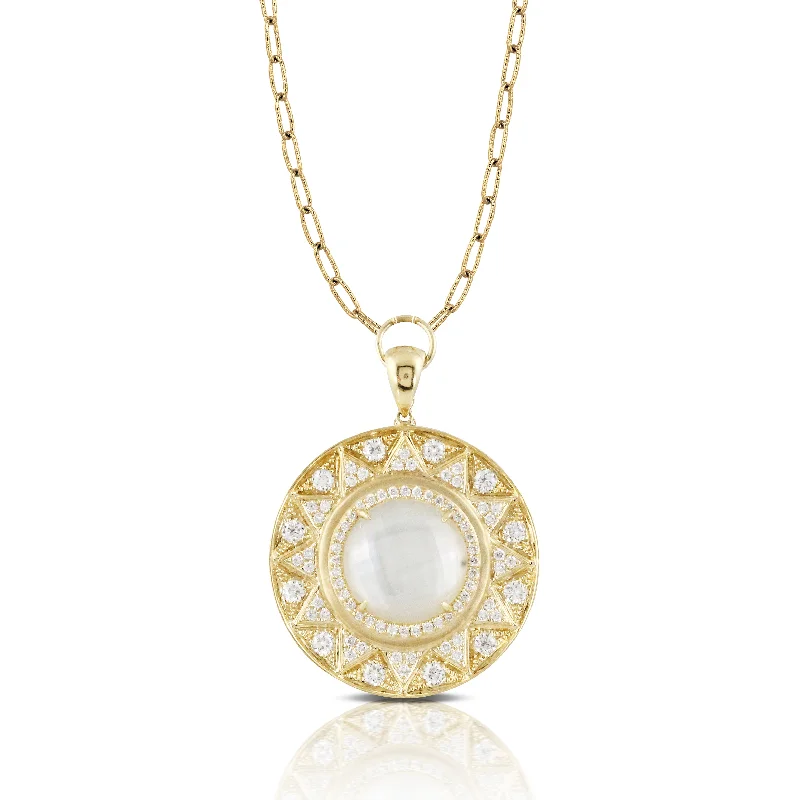 classic pearl necklaces for women -Mother of Pearl and Diamond Necklace