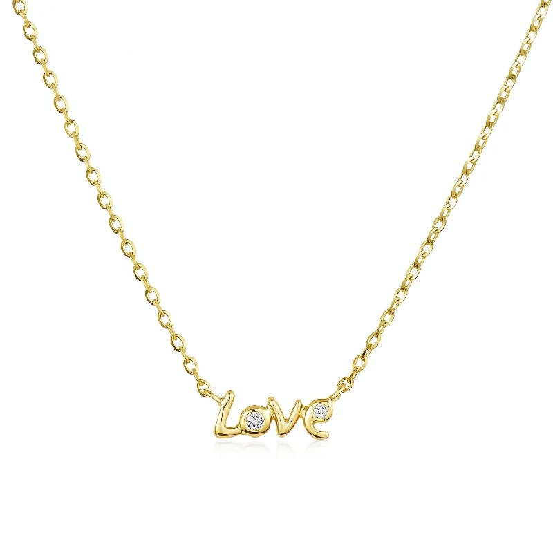 infinity pendant necklaces for women -Mini Diamond Love Necklace