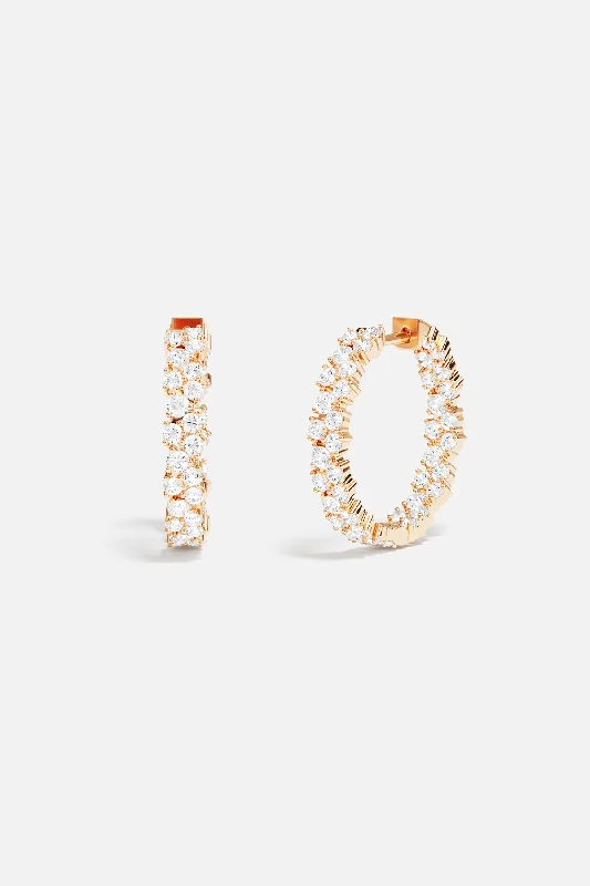 pearl stud earrings for women -Pavé Hoop Earrings