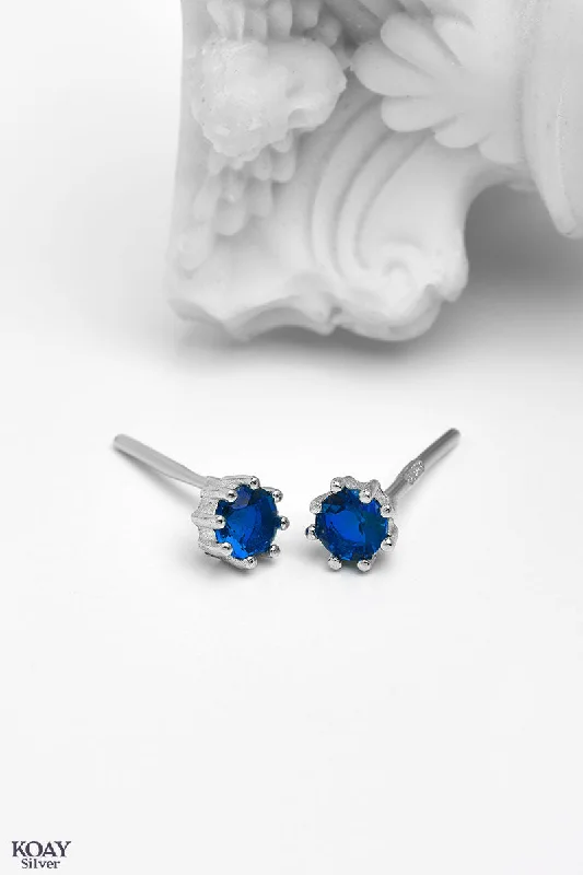 bold earrings for women -Zircon (031) Navy Earring