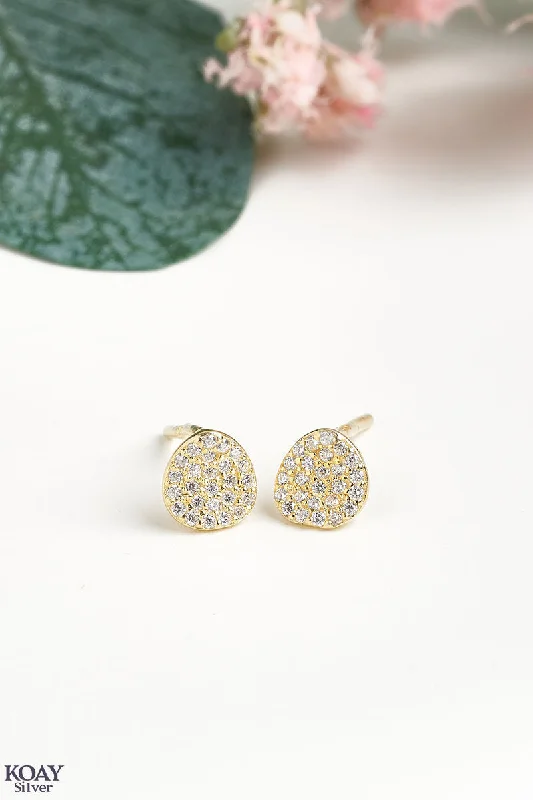 gold earrings for women -Zircon (030) GP Earring