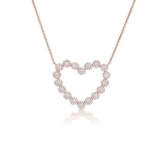 sparkling necklaces for women -Diamond Heart Necklace