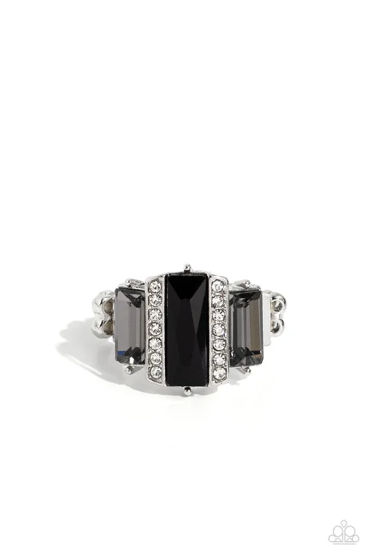 luxury promise rings -A GLITZY Verdict Black Ring