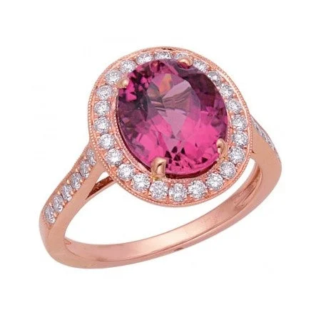 fashion necklaces for women -Pink Tourmaline and Diamond Ring