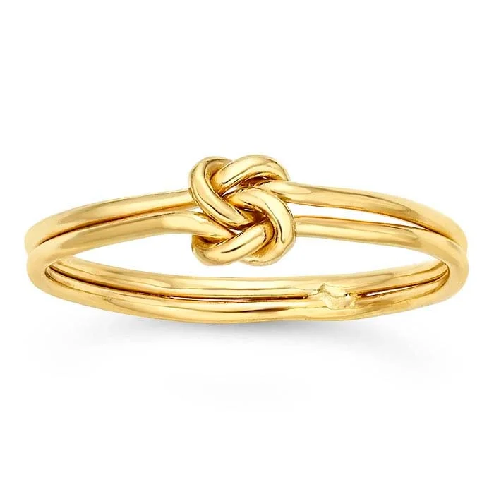 wedding bands for women -Nautical Knot Gold Fill Ring