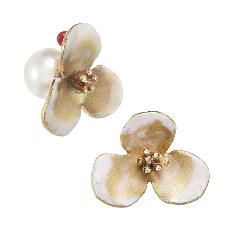 trendy statement earrings for women -In Stock- Matte Lace Large Flower Earrings