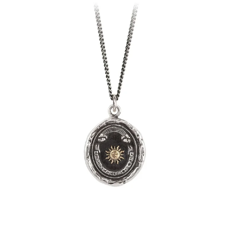 fine jewelry necklaces for women -Rainbow 14k Gold On Silver Talisman