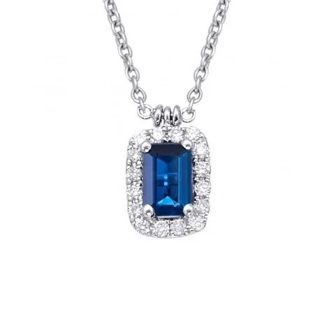 vintage pendant necklaces for women -Sapphire and Diamond Necklace