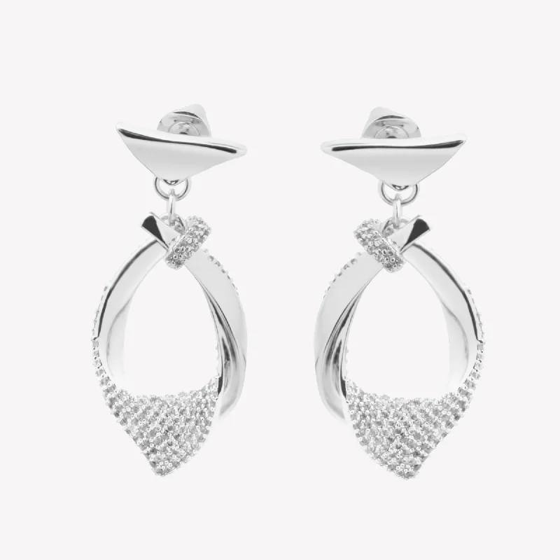 bridal earrings for women -PAVÉ KERCHIEF EARRINGS