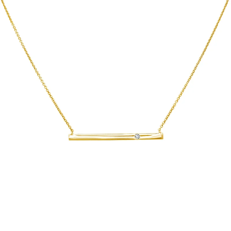 vintage-style necklaces for women -Gold Bar Necklace