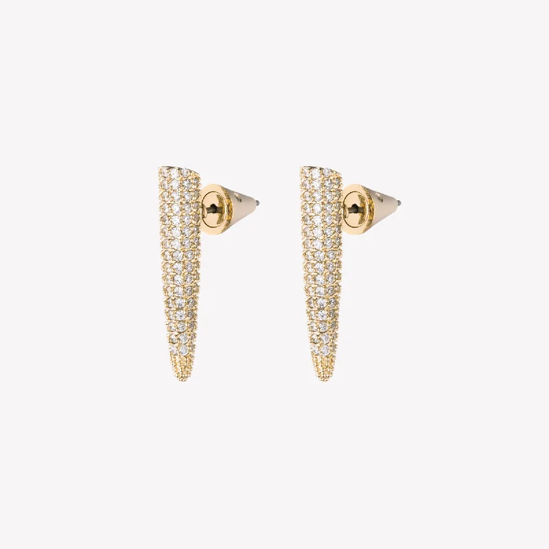 big statement earrings for women -PAVÉ SPIKE STUD EARRINGS