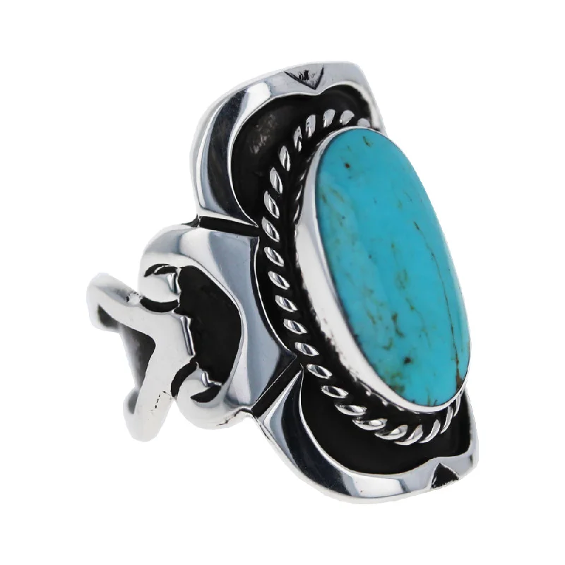 halo engagement rings -Artisan Unisex Turquoise Ring