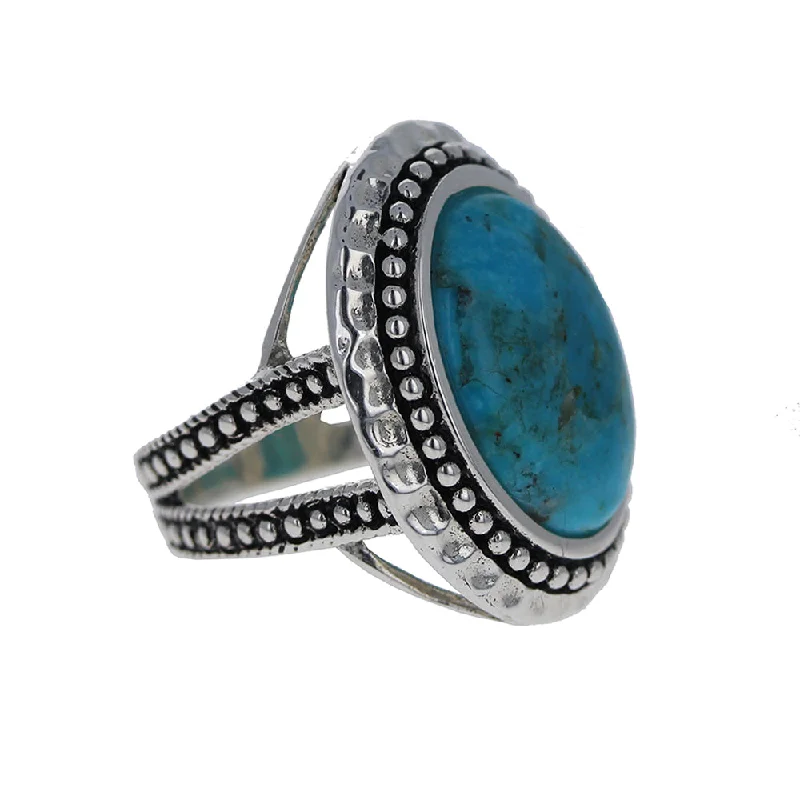 luxury wedding rings for women -Oval Spirit Turquoise Ring