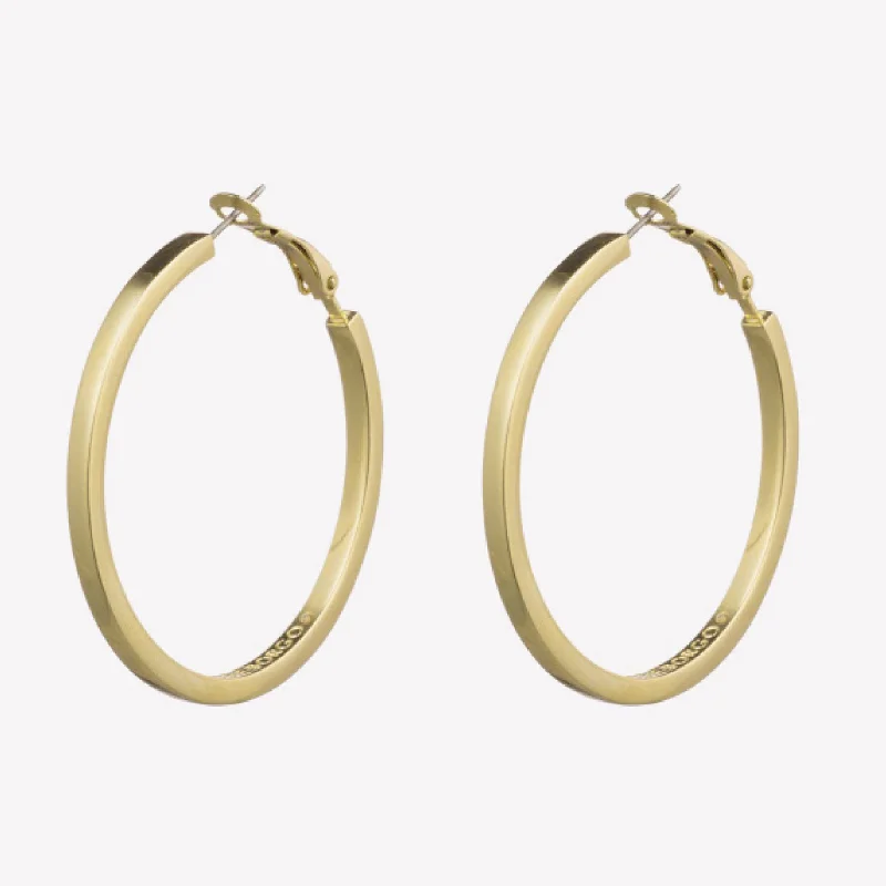 large gold hoop earrings for women -CUBE HOOP EARRINGS | 1.75"