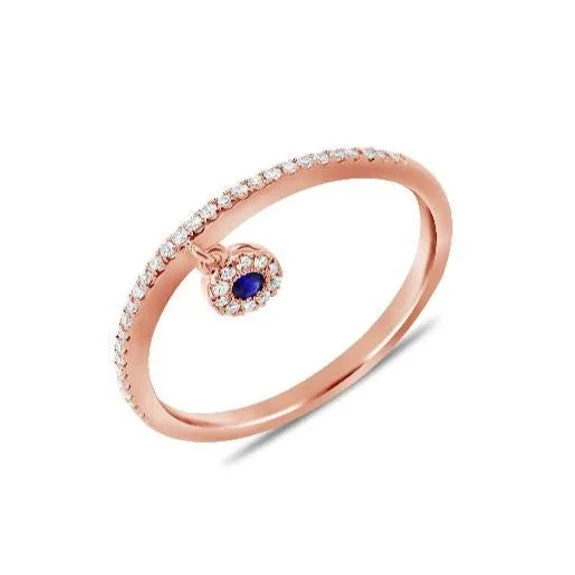 romantic necklaces for women -Sapphire and Diamond Ring