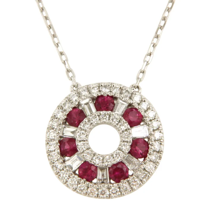 minimalistic gold necklaces for women -Ruby and Diamond Necklace