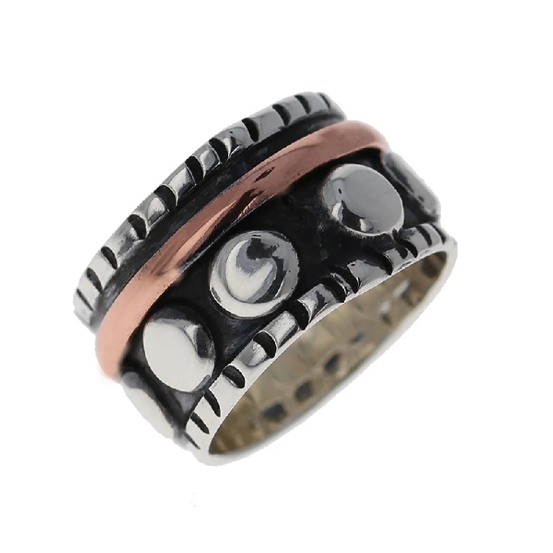 pearl rings for women -Sterling and Copper Artisan Ring