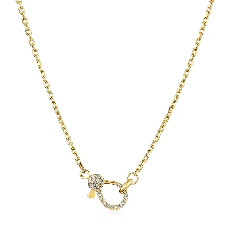 fashion necklaces for women -Diamond Lobster Clasp Necklace