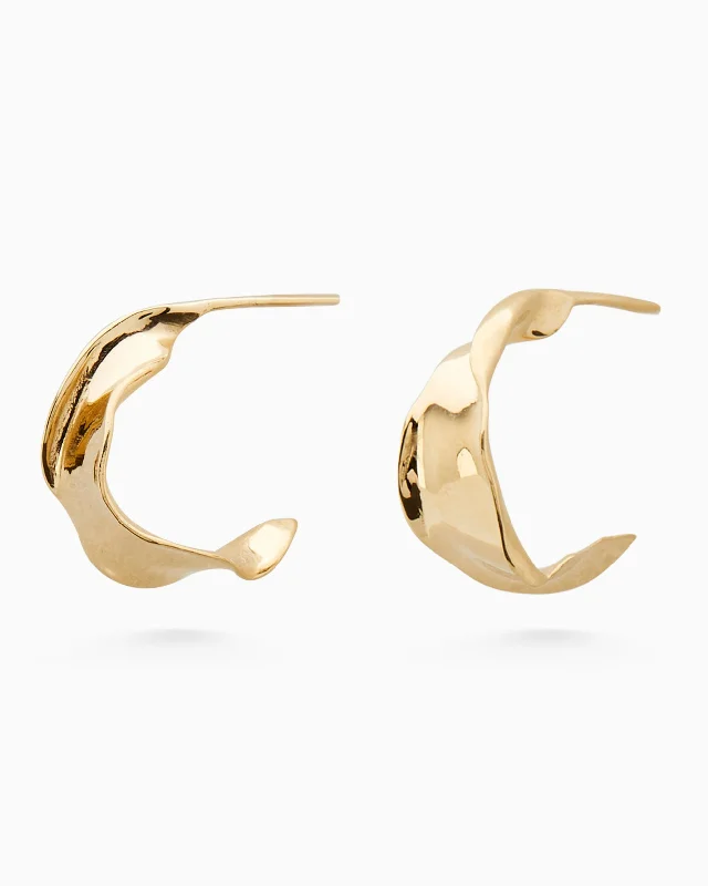 bridal earrings for women -Flare Hoops | Gold