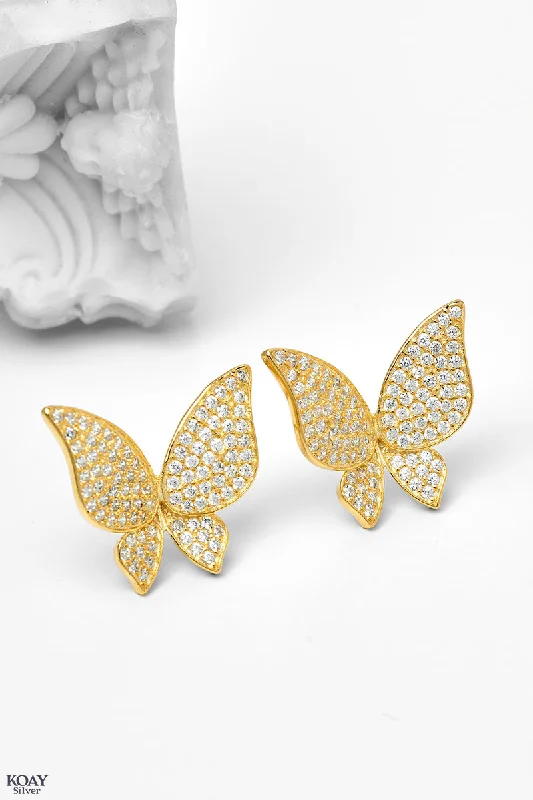 chic earrings for women -Zircon Butterfly (03) GP Earring