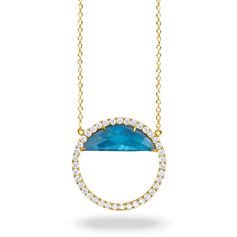 delicate diamond necklaces for women -Apatite and Diamond Necklace