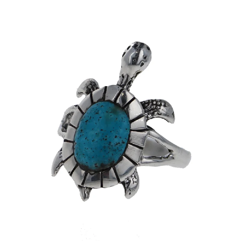 stackable rings for women -Turquoise Turtle Ring