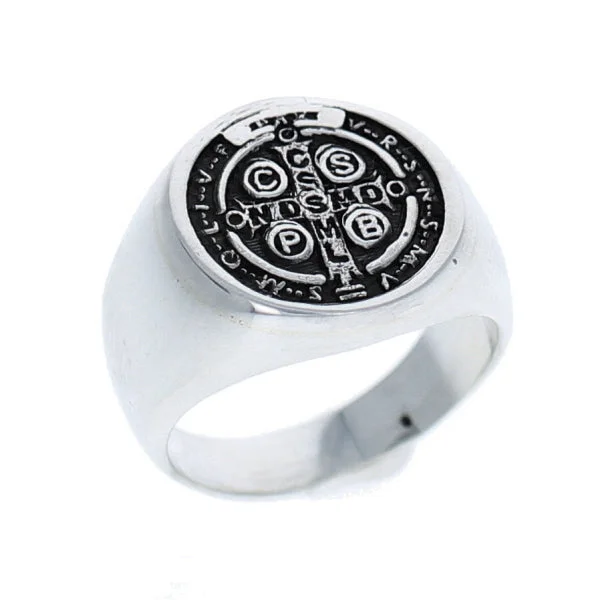 trendy rings for women -St. Benedict Cross Ring