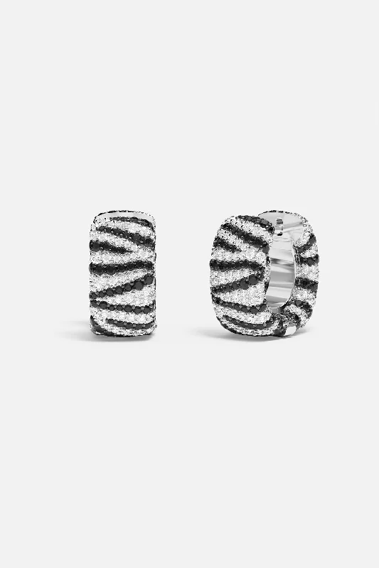 large gold hoop earrings for women -Zebra Hoop Earrings