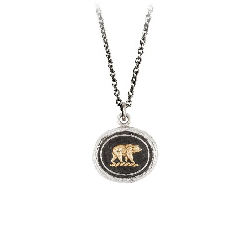 fancy gold necklaces for women -Mother Bear 14k Gold On Silver Talisman