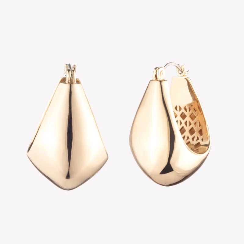 luxury drop earrings for women -TEARDROP HOOP EARRINGS