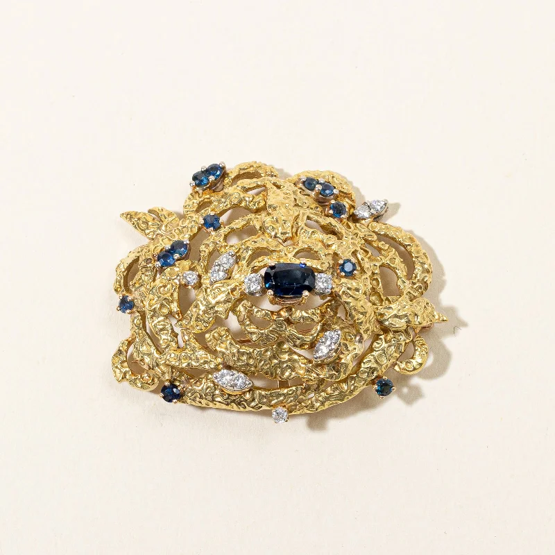 Sapphire & Diamond Brooch | 1.03ctw, 1.02ct, 0.50ctw |