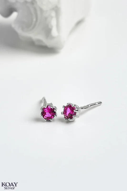 evening drop earrings for women -Zircon (031) Hot Pink Earring