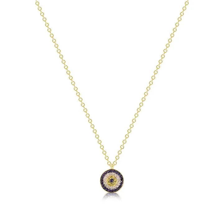 engraved necklaces for women -Diamond Evil Eye Necklace