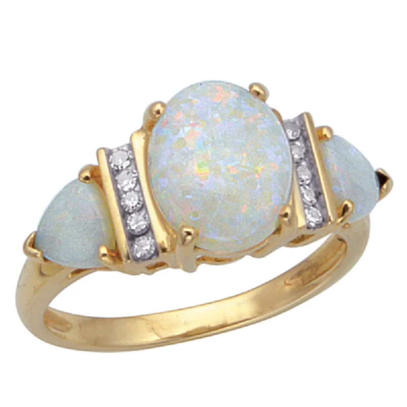 adjustable necklaces for women -Opal and Diamond Ring