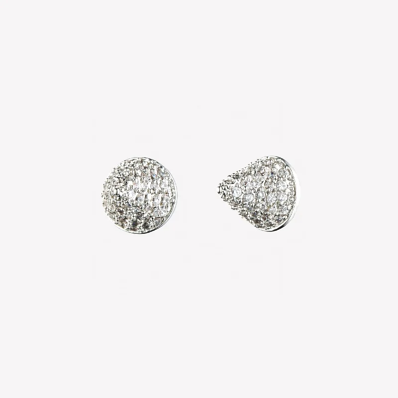 bridal hoop earrings for women -PAVÉ CONE STUD EARRINGS