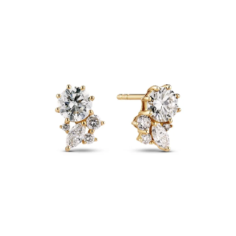 bridal hoop earrings for women -Earrings Lovere - with lab-grown diamonds