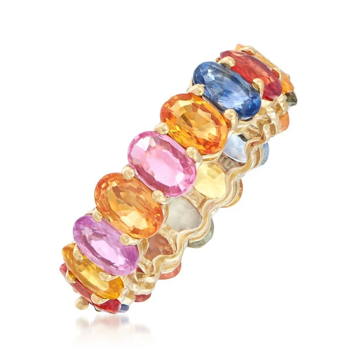 infinity pendant necklaces for women -Sapphire Multicolor Eternity Ring