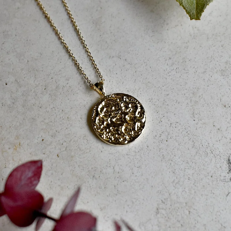 sparkling necklaces for women -14ky Textured Moon Necklace