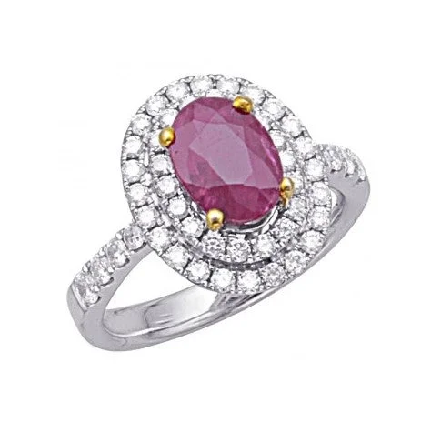 gemstone necklaces for women -Ruby and Diamond Ring