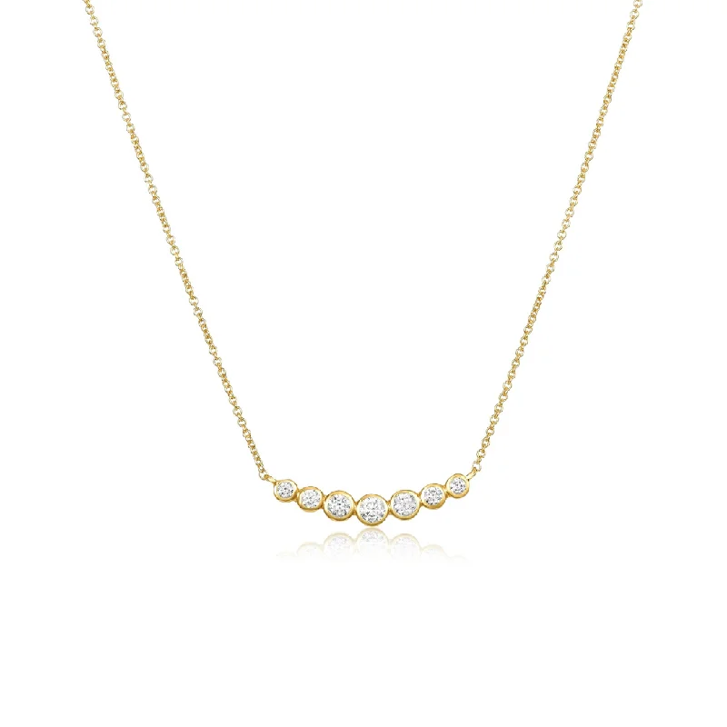 engraved necklaces for women -7 Diamond Bubble Necklace