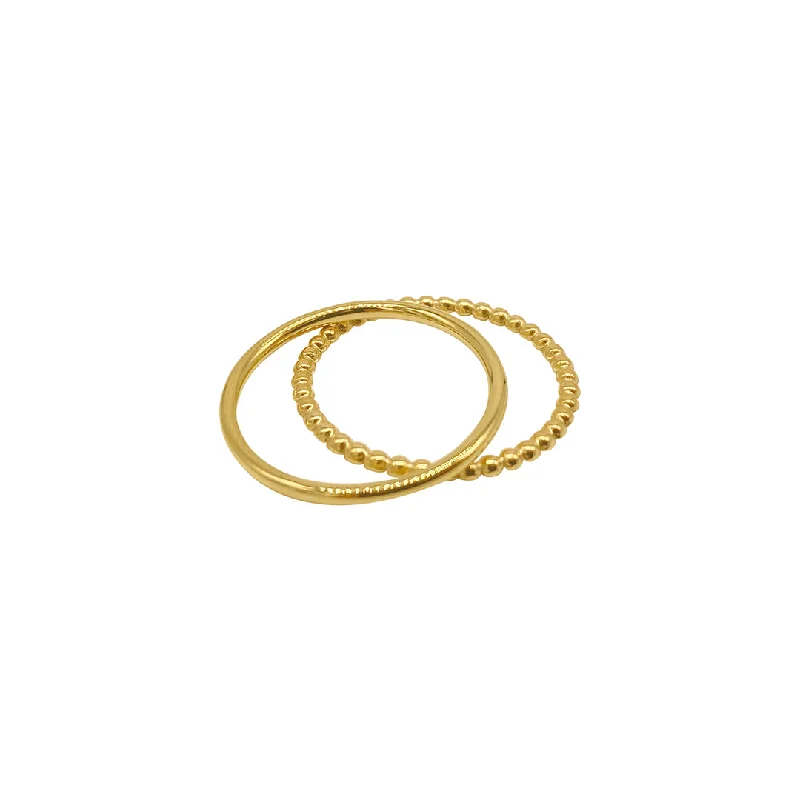 layered gold necklaces for women -Tarnish Resistant 14k Gold Plated Stacking Ring Set