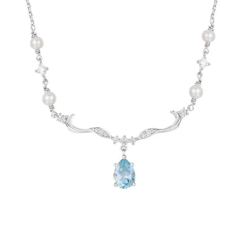 infinity pendant necklaces for women -Seabreeze Serenity Blue Topaz Necklace