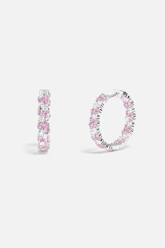 bridal hoop earrings for women -Pavé Hoop Earrings